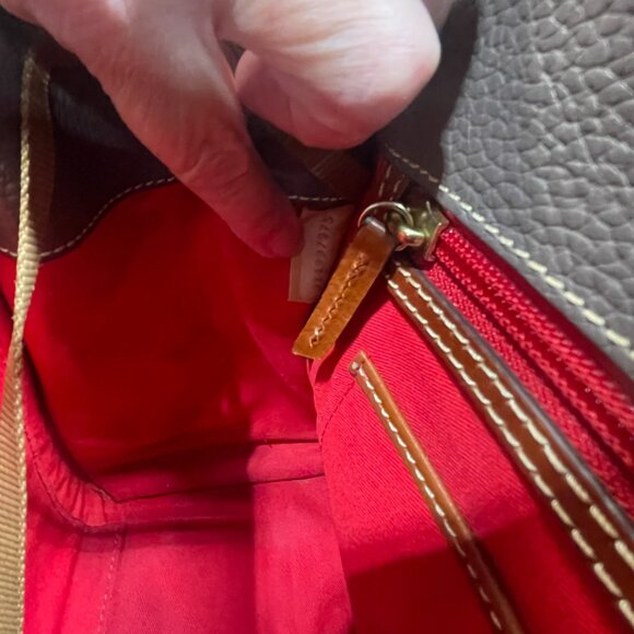 Dooney & Bourke Pebble Grain Elephant Gray and Brown Satchel Handbag 🐘 ❤️ - Picture 6 of 14